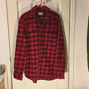 Jachs Buffalo Plaid Cowboy Western Flannel Shirt Red Black Size XLT Cabincore